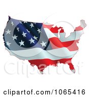 Poster, Art Print Of Waving American Flag Map