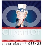 Poster, Art Print Of Uncle Sam On An American Background