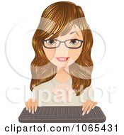 Clipart Dirty Blond Secretary With A Keyboard 4 Royalty Free Vector Illustration by Melisende Vector