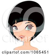 Poster, Art Print Of Woman With Black Hair In A Bob Cut 5