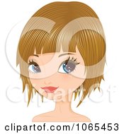 Poster, Art Print Of Woman With Dirty Blond Hair In A Bob Cut 2