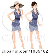 Poster, Art Print Of Woman Modeling A Floral Dress And Hat