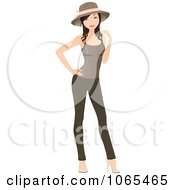 Poster, Art Print Of Woman Wearing Leggings Hat And Tank Top 1