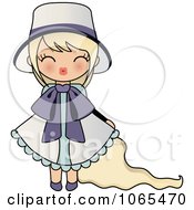 Clipart Blond Girl With Puckered Lips Royalty Free Vector Illustration