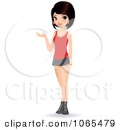 Clipart Teenage Woman Presenting 1 Royalty Free Vector Illustration