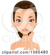 Clipart Spa Woman Touching Her Skin Royalty Free Vector Illustration