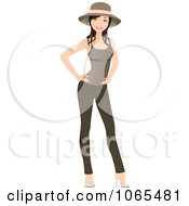 Clipart Woman Wearing Leggings Hat And Tank Top 2 Royalty Free Vector Illustration