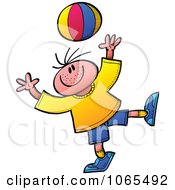 Poster, Art Print Of Boy Playing With A Ball