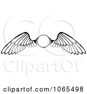 Clipart Black And White Wings 16 Royalty Free Vector Illustration
