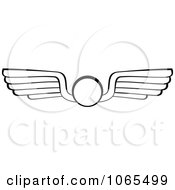 Clipart Black And White Wings 9 Royalty Free Vector Illustration