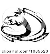 Poster, Art Print Of Horse Head Logo In Black And White 10