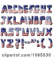 Poster, Art Print Of Capital American Flag Letters