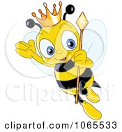 Clipart Queen Bee Wearing A Crown Royalty Free Vector Illustration by yayayoyo #COLLC1065533-0157