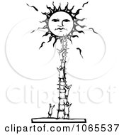 Clipart People Climbing A Ladder To The Sun Royalty Free Vector Illustration by xunantunich