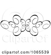 Clipart Black Butterfly Of Swirls Royalty Free Vector Illustration