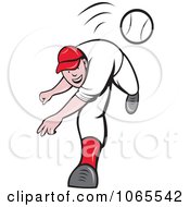 Clipart Pitching Baseball Player Royalty Free Vector Illustration