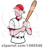 Clipart Batting Baseball Player 1 Royalty Free Vector Illustration