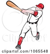 Poster, Art Print Of Batting Baseball Player 1