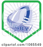 Clipart Rugby Football Shield Royalty Free Vector Illustration