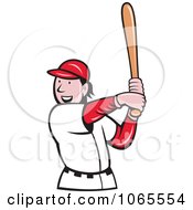 Clipart Batting Baseball Player 5 Royalty Free Vector Illustration