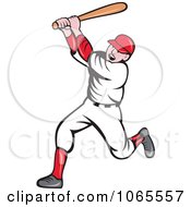 Clipart Batting Baseball Player 2 Royalty Free Vector Illustration