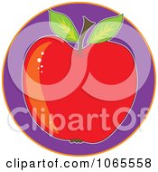 Poster, Art Print Of Red Apple On Purple Logo