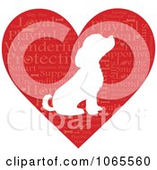 Word Heart And Puppy Silhouette