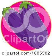 Clipart Eggplants On Pink Logo Royalty Free Vector Illustration by Maria Bell