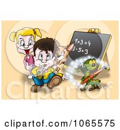 Poster, Art Print Of School Kids And Animals Learning Math