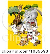 Poster, Art Print Of Animals Holding Letter Signs