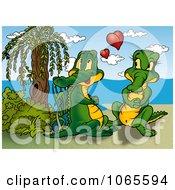 Poster, Art Print Of Crocodile Couple On A Beach