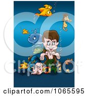 Poster, Art Print Of Mermaid With Sea Creatures