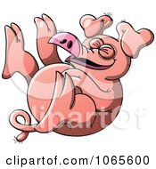 Poster, Art Print Of Pig Rolling Around And Laughing