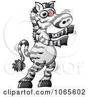 Clipart Wobbly Zebra Swinging A Hoof Royalty Free Vector Illustration by Zooco