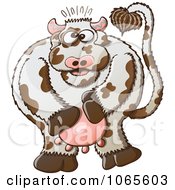 Poster, Art Print Of Surprised Dairy Cow Holding Its Udders
