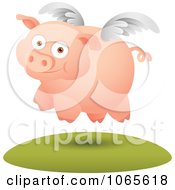 Poster, Art Print Of Winged Pig In Flight 3