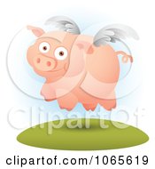 Poster, Art Print Of Winged Pig In Flight 2