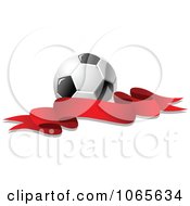 Poster, Art Print Of Soccer Ball And Ribbon 3