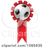 Clipart Soccer Ball And Ribbon 6 Royalty Free Vector Illustration