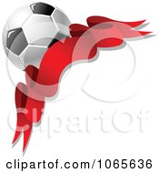 Clipart Soccer Ball And Ribbon 1 Royalty Free Vector Illustration