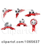 Poster, Art Print Of Soccer Balls And Ribbons