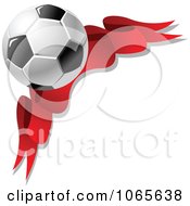 Clipart Soccer Ball And Ribbon 2 Royalty Free Vector Illustration