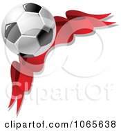 Poster, Art Print Of Soccer Ball And Ribbon 2