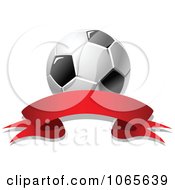 Clipart Soccer Ball And Ribbon 5 Royalty Free Vector Illustration