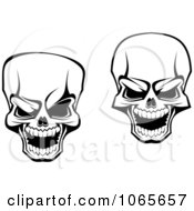 Clipart Scary Skulls Royalty Free Vector Illustration