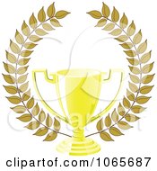 Clipart Gold Trophy Cup Laurel Royalty Free Vector Illustration