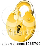 Clipart 3d Gold Padlock Royalty Free Vector Illustration