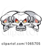 Clipart Fiery Eyed Skulls Royalty Free Vector Illustration