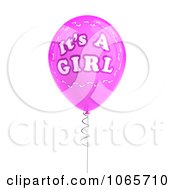 Poster, Art Print Of Pink 3d Its A Girl Balloon 1