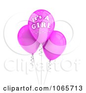 Poster, Art Print Of 3d Its A Girl Balloons 1